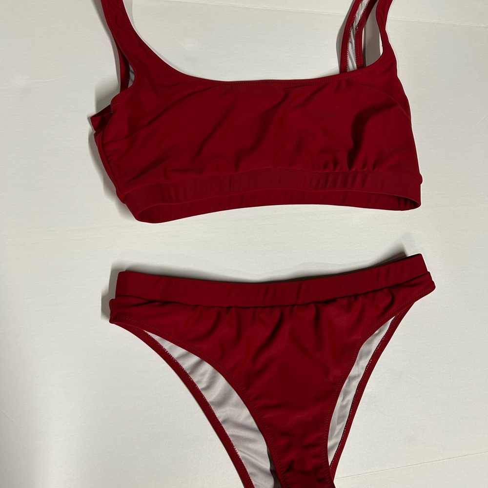 red bikini set